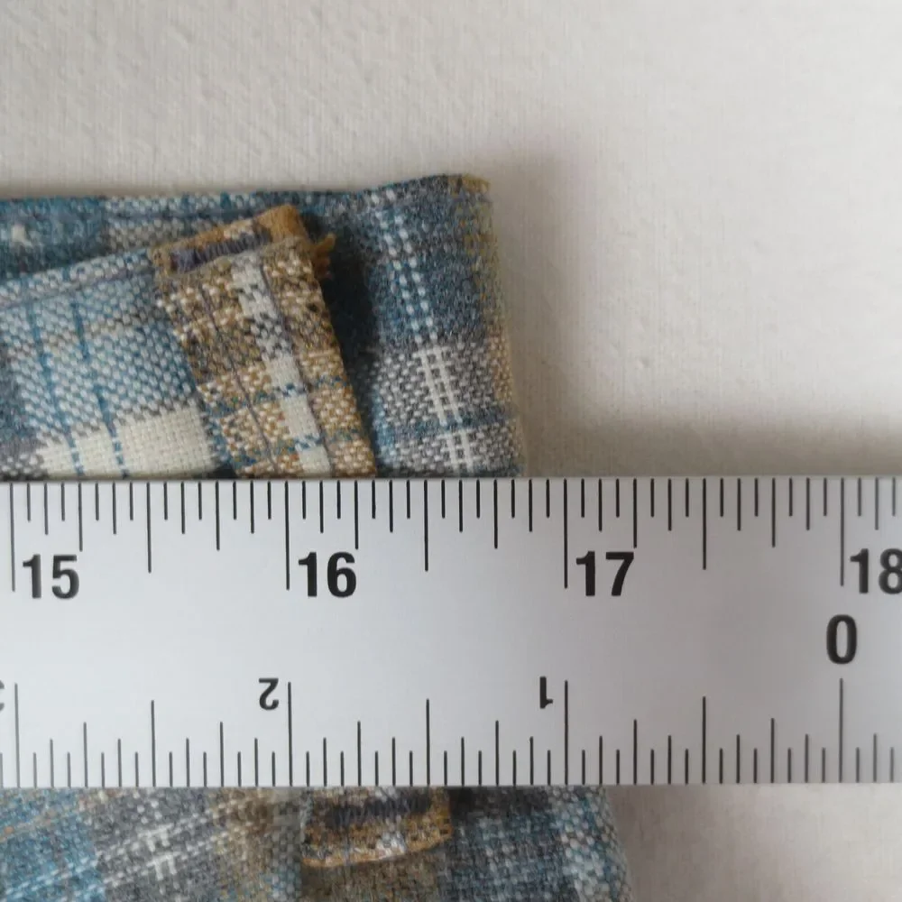 Vintage 1974 Levis Bell Bottoms Flared Pants 33x30 Blue Yellow Plaid‎ Talon USA